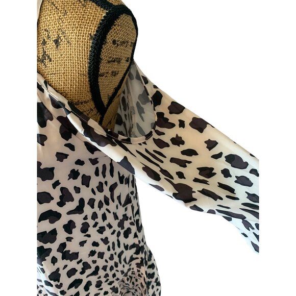 🍒 2/$20 🍒 Small NWT Black & White Cheetah Print Boho Dress, Spaghetti Strap - Picture 4 of 7